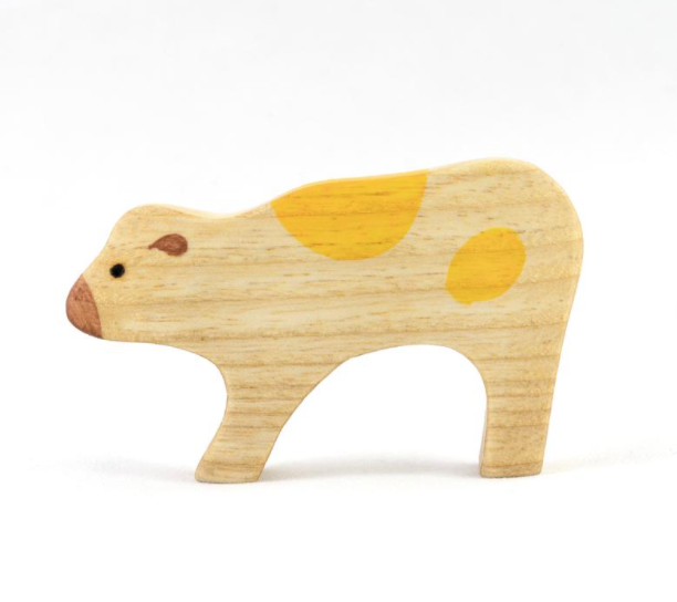 Wooden Calf Figurine Toy