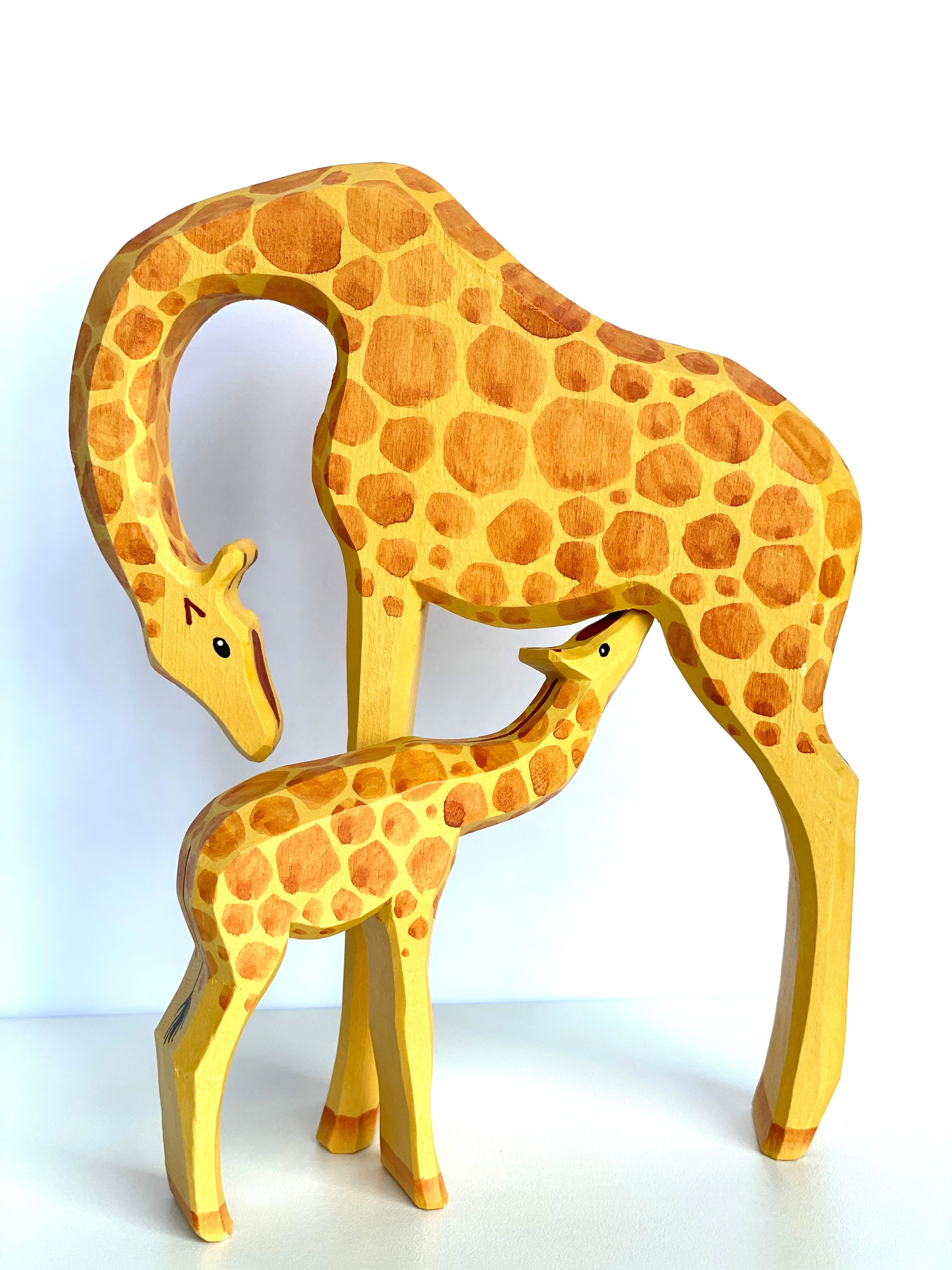 Tall Wooden Giraffe Toy Set Of 2