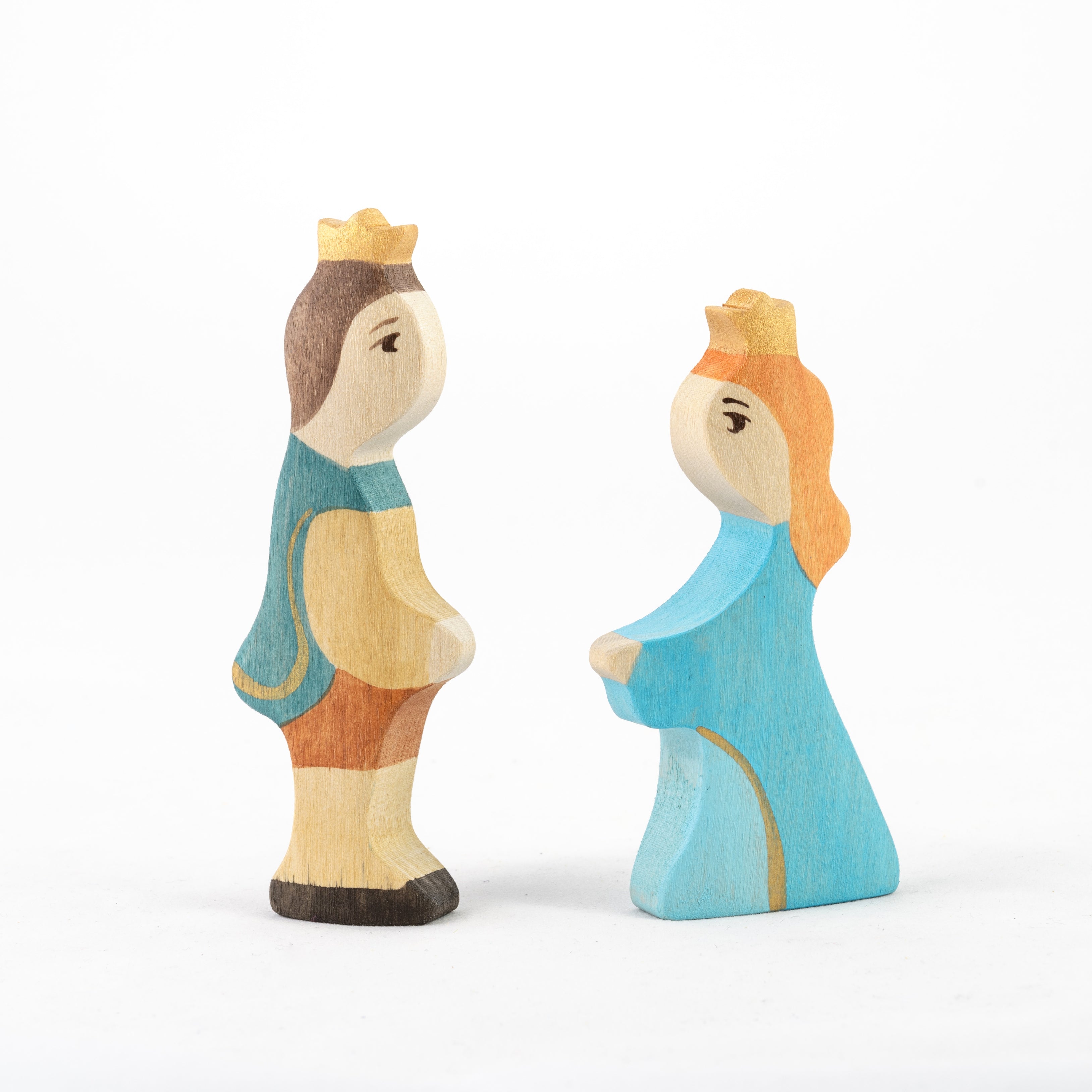 Waldorf Wooden Prince And Princess Figures- 2 Pieces