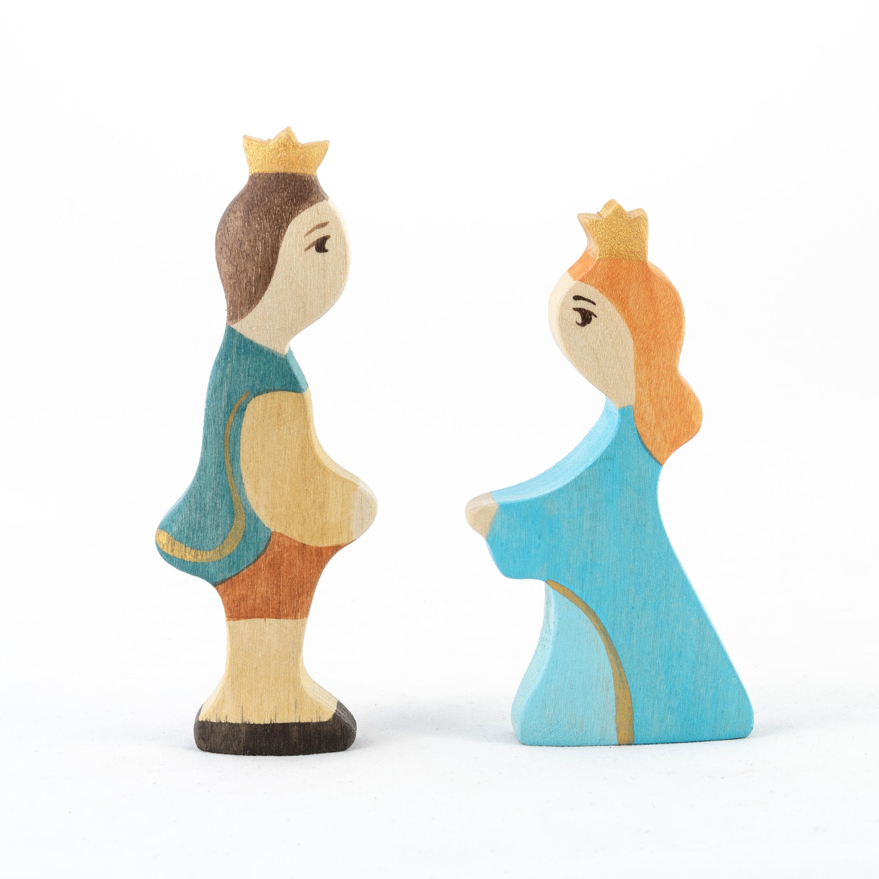 Waldorf Wooden Prince And Princess Figures- 2 Pieces