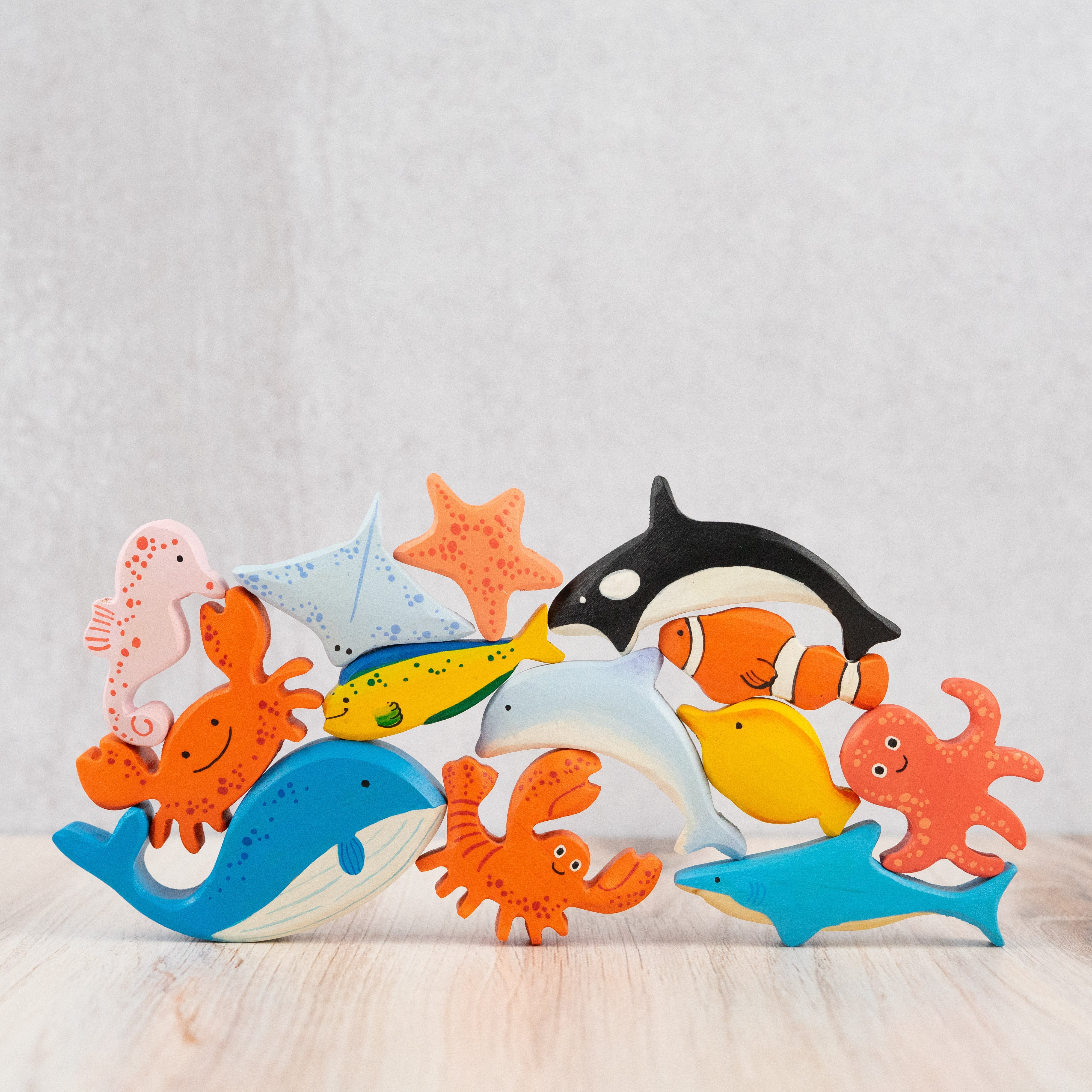 Wooden Sea Creatures Set Of 13