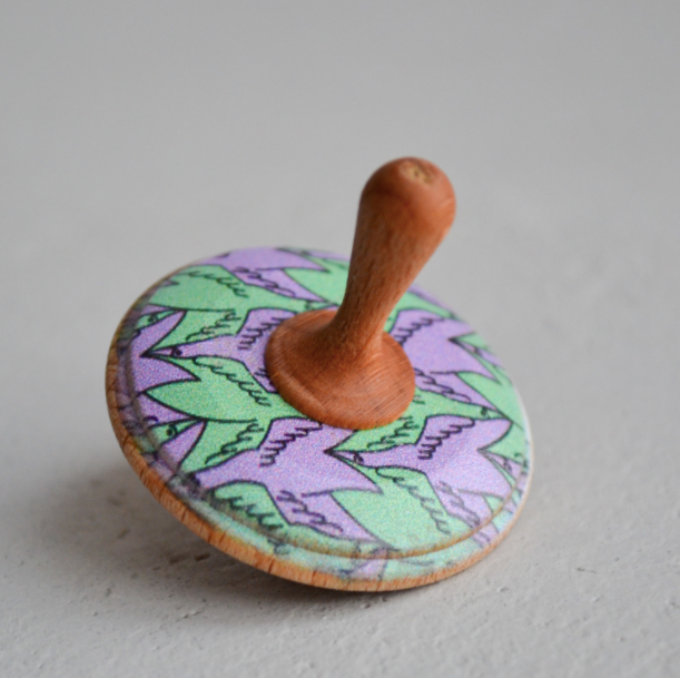 Wooden Spinning Top Toy Painted