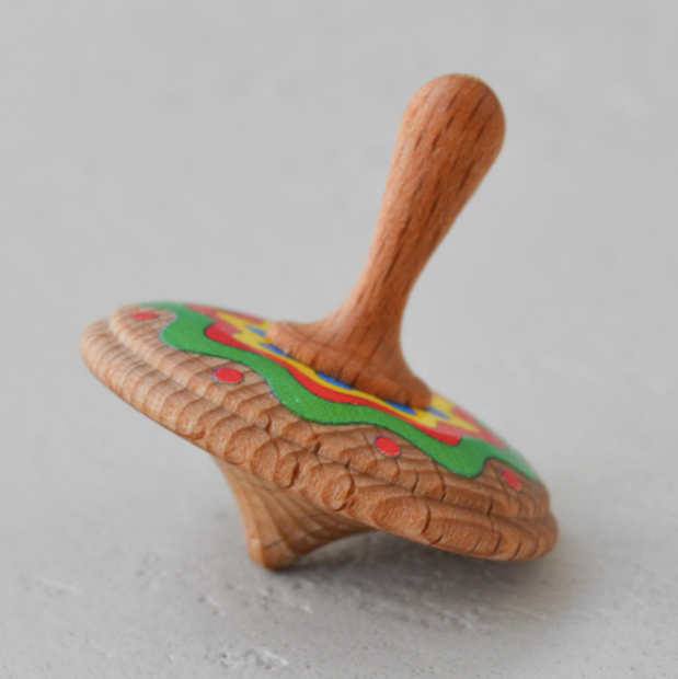 Wooden Spinning Top Toy Painted