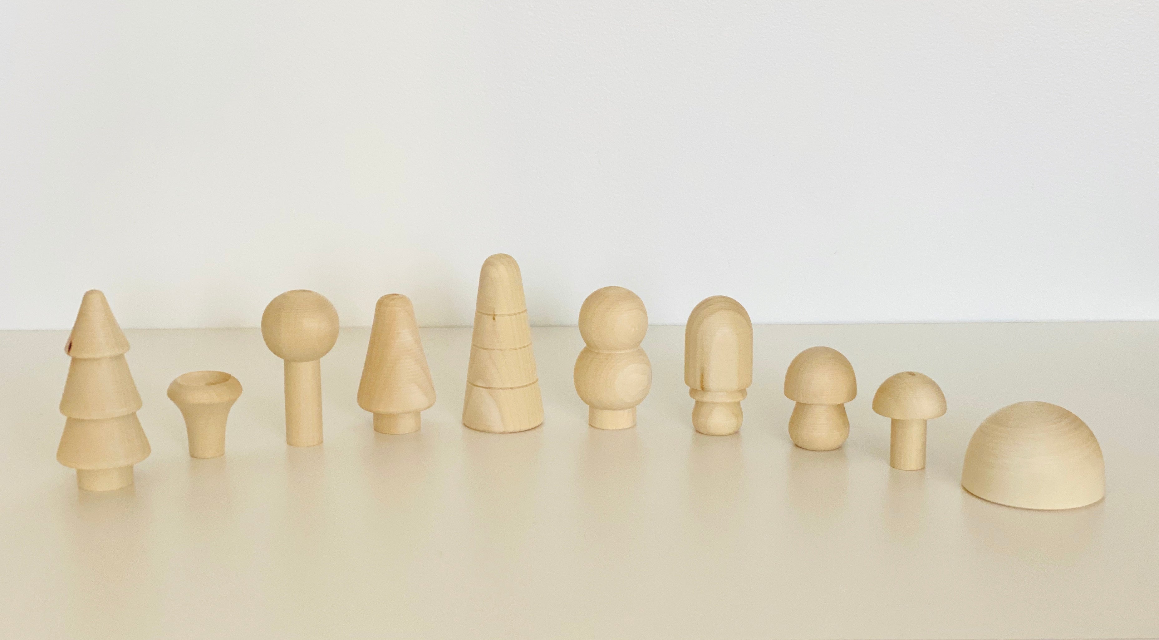 Natural Wooden Mushroom Forest Set