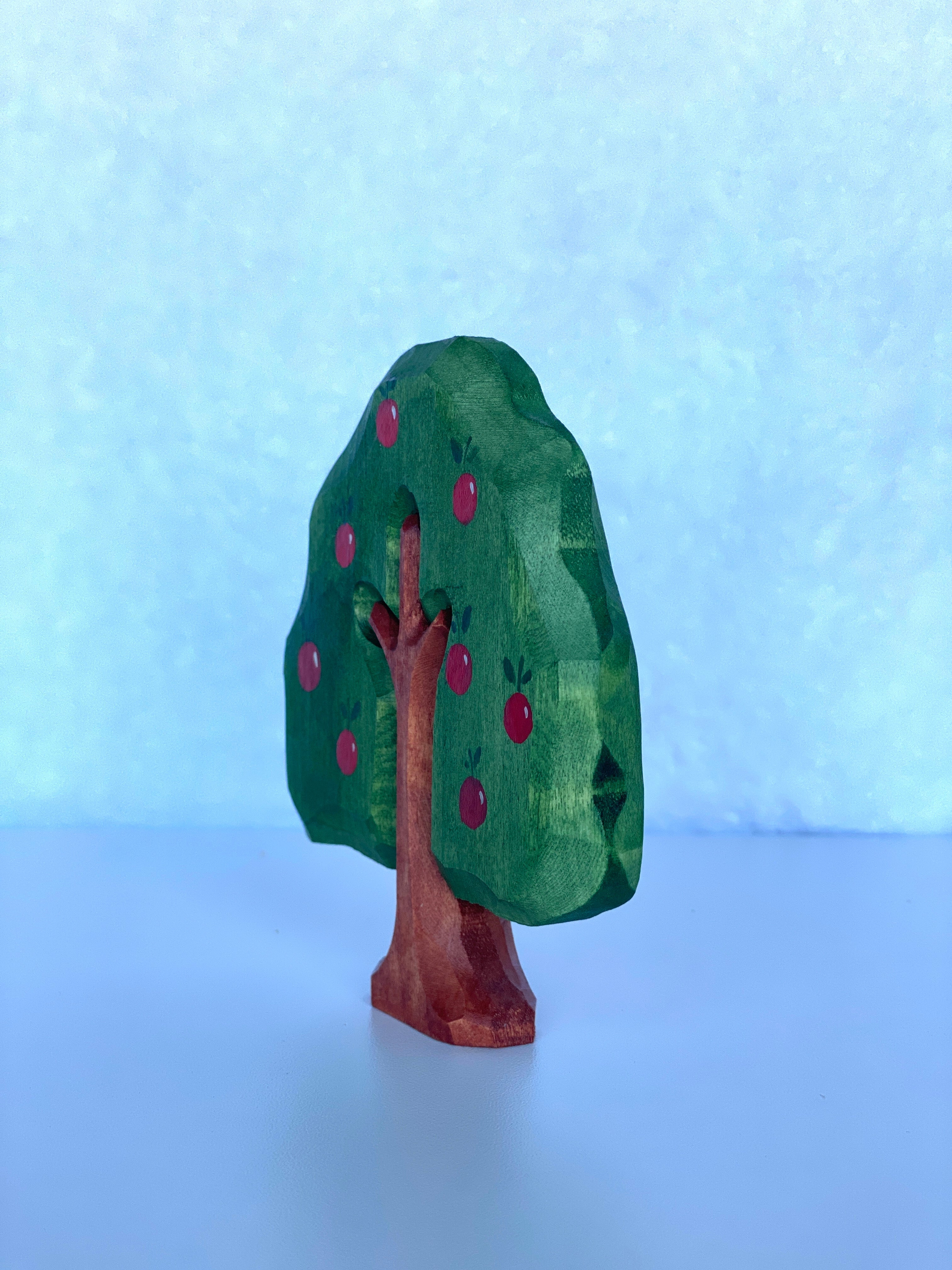 Wooden Hand Carved Apple Tree Toy