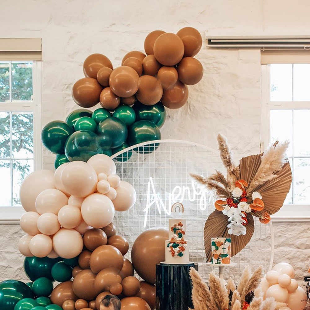 Woodland Balloon Garland Kit – Mocha, Green & Blush