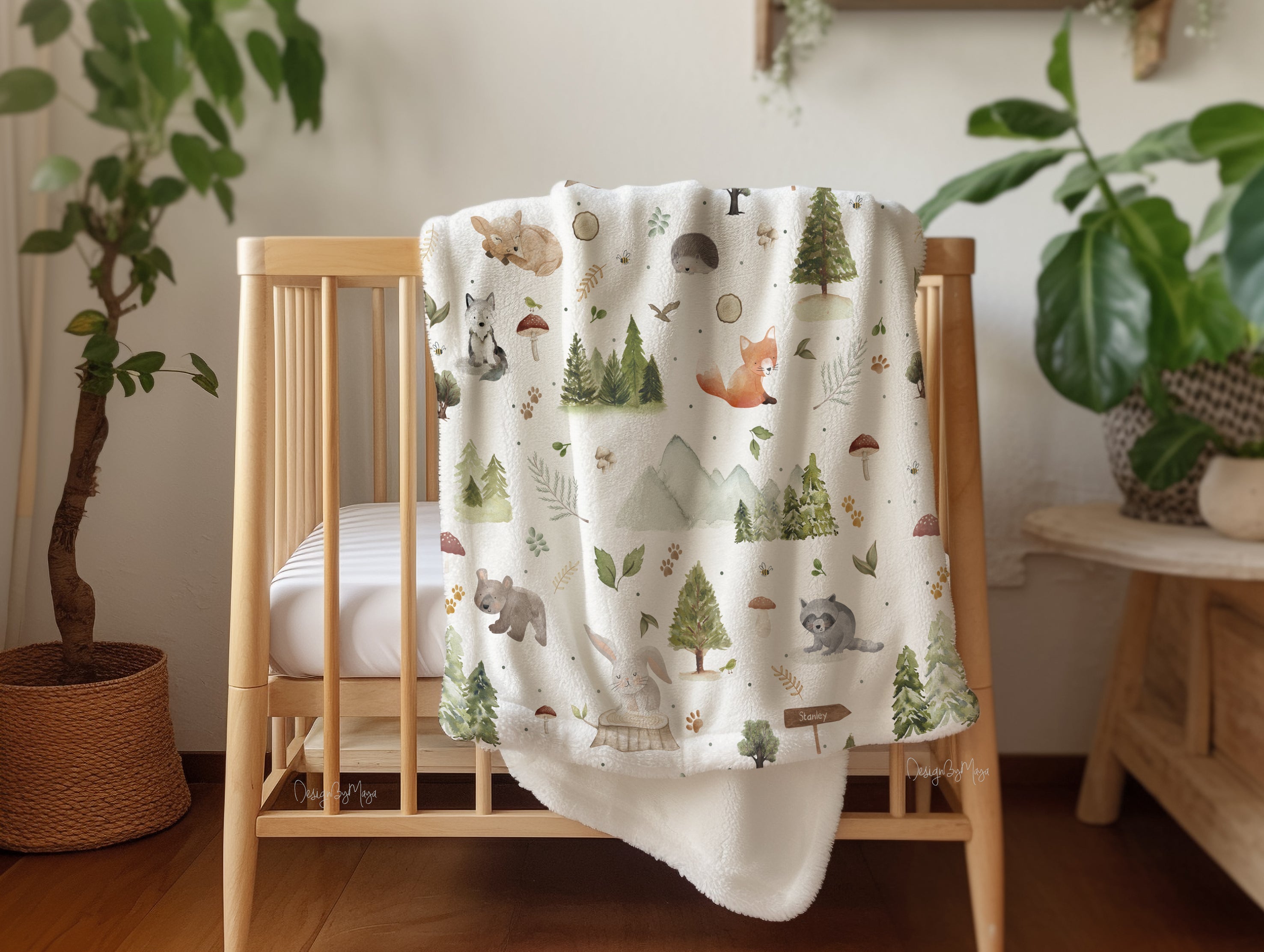 Baby Animals Safari - Vintage Baby Blanket