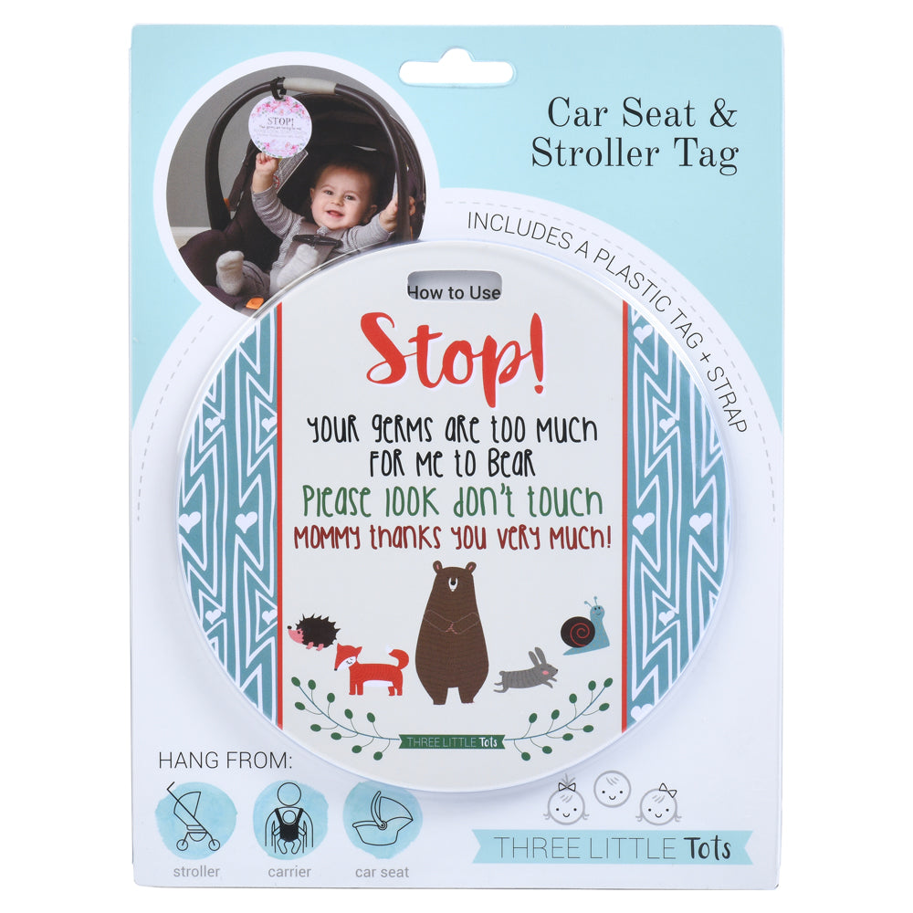 Woodlands No Touching My Newborn Car Seat Sign Tag