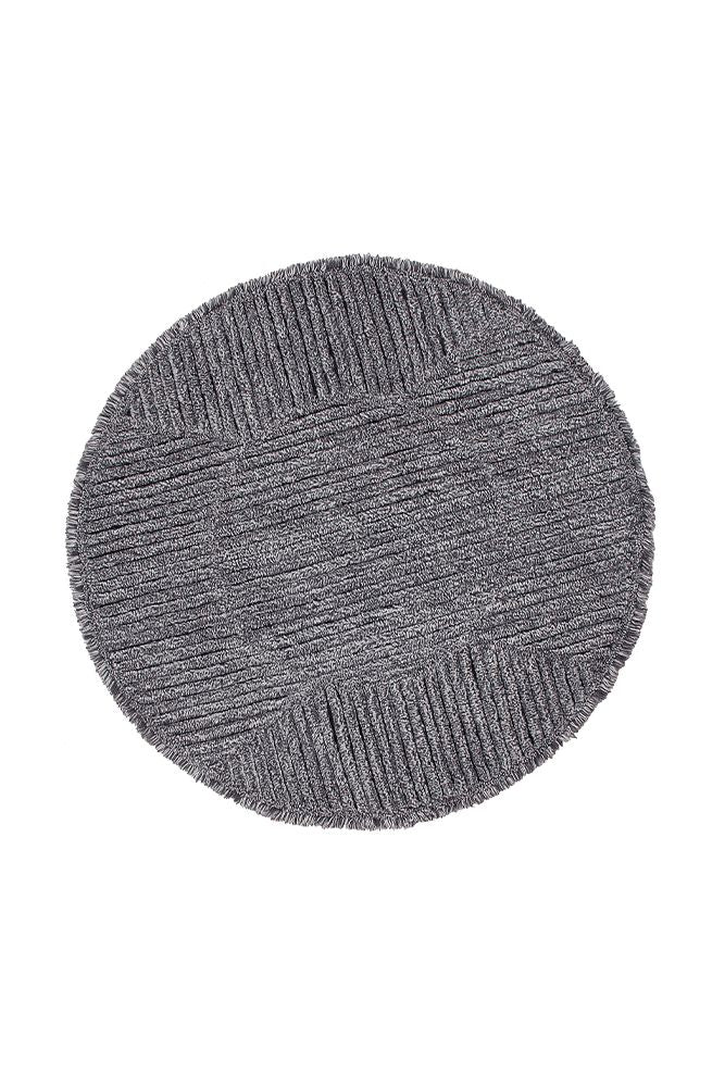 WOOL ROUND RUG BLACK TEA