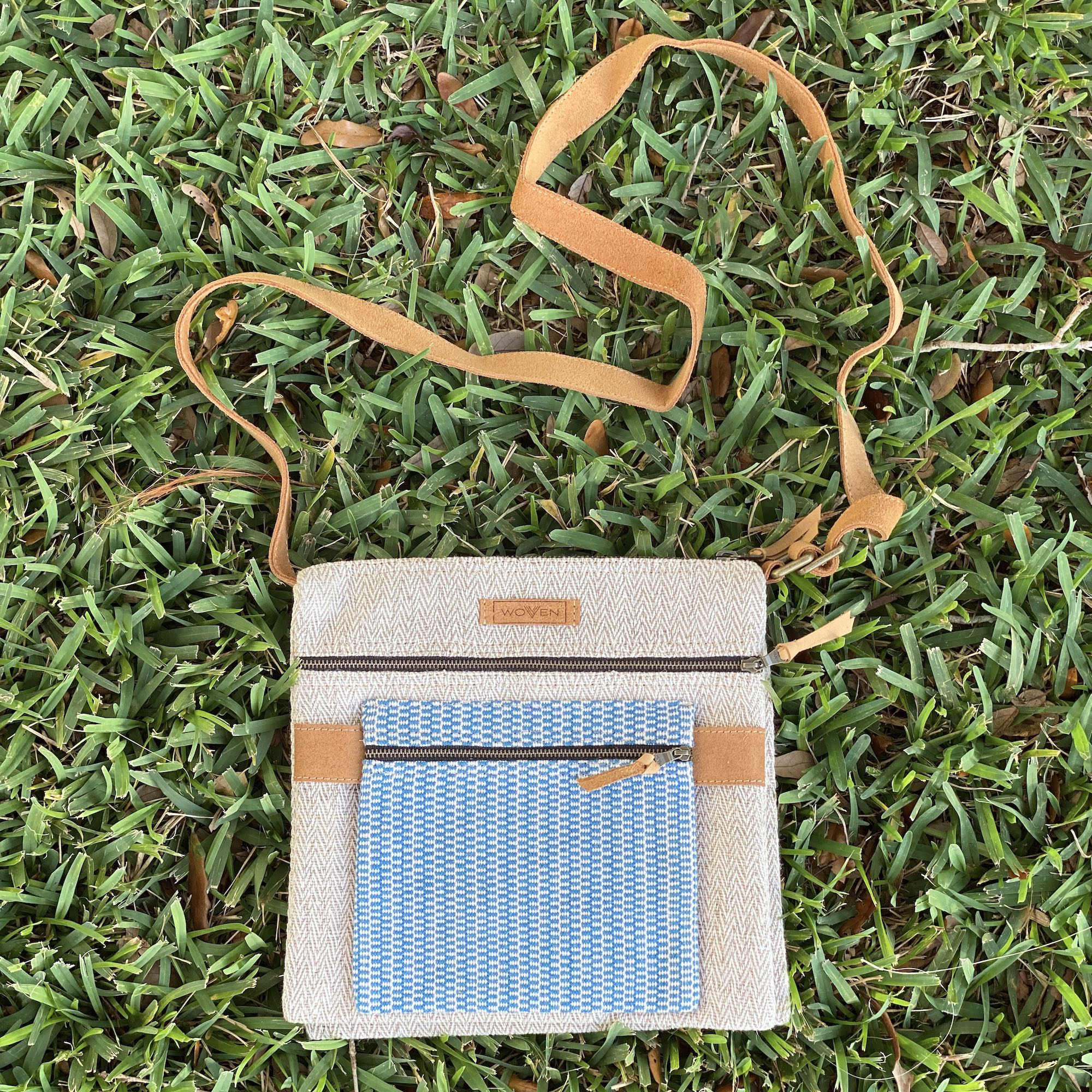 Woven Short Stripe Double Sided Bag