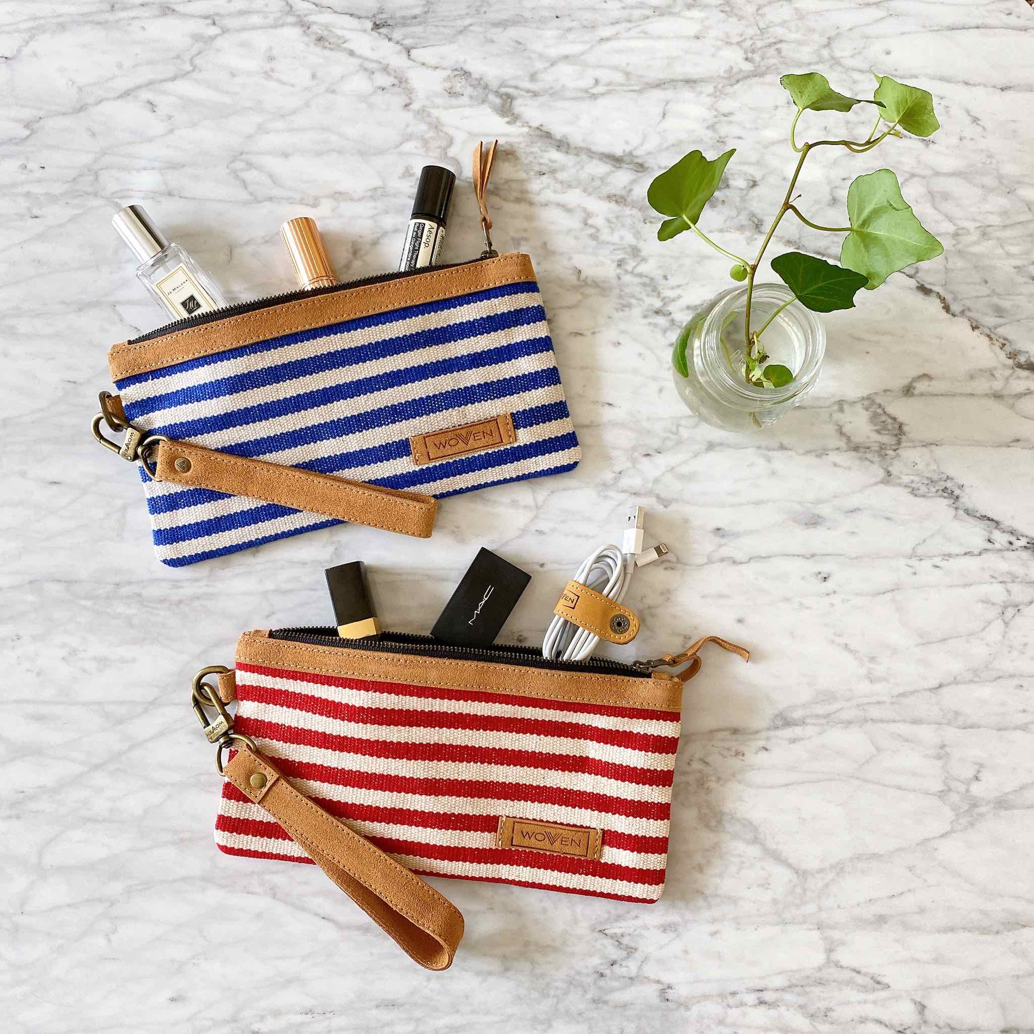 Woven Phone Wallet - Navy