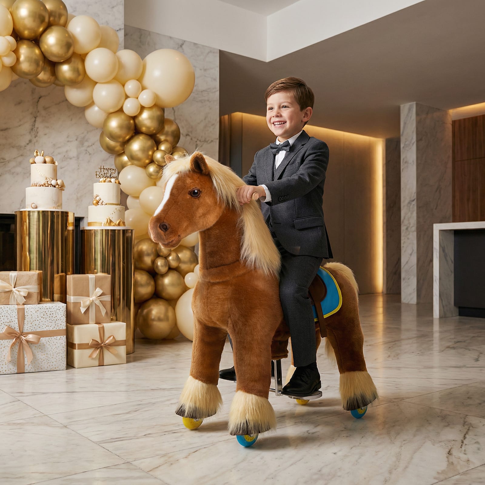 Model X® Horse Ride-on Toy Age 4-7 – Brown