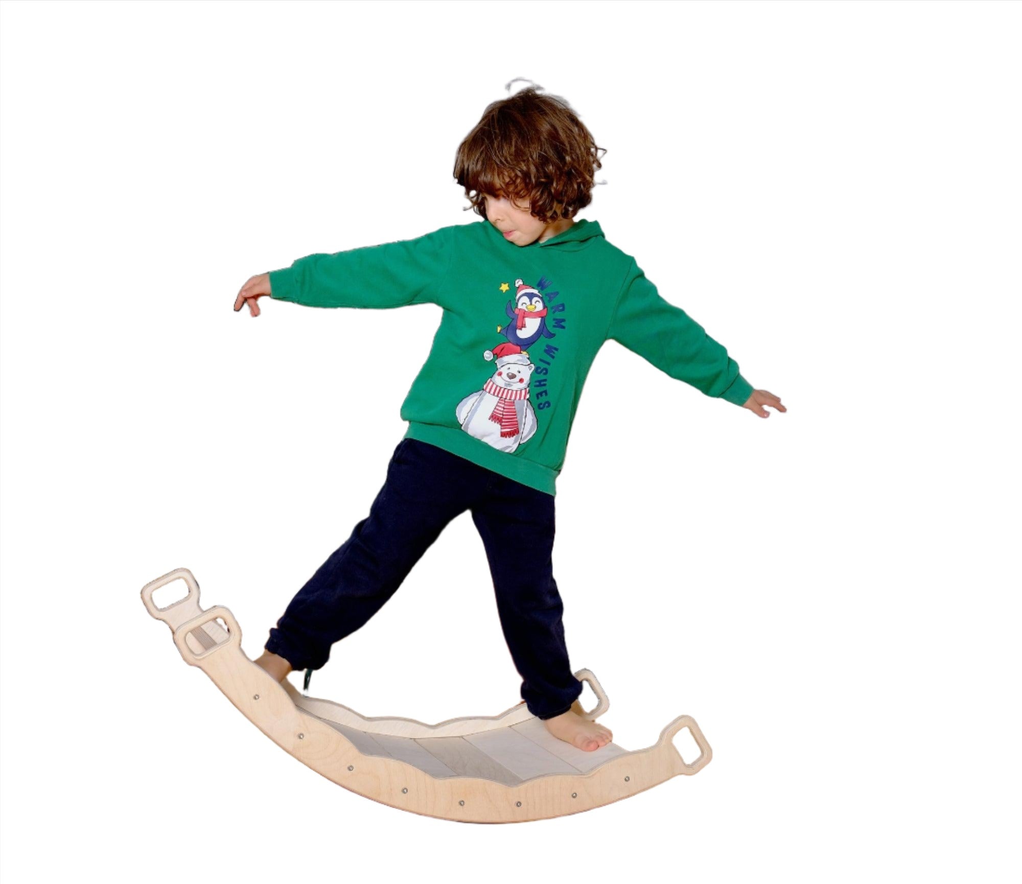 Xl Wooden Balance Board For Toddlers Montessori Balance Toy With Pillow