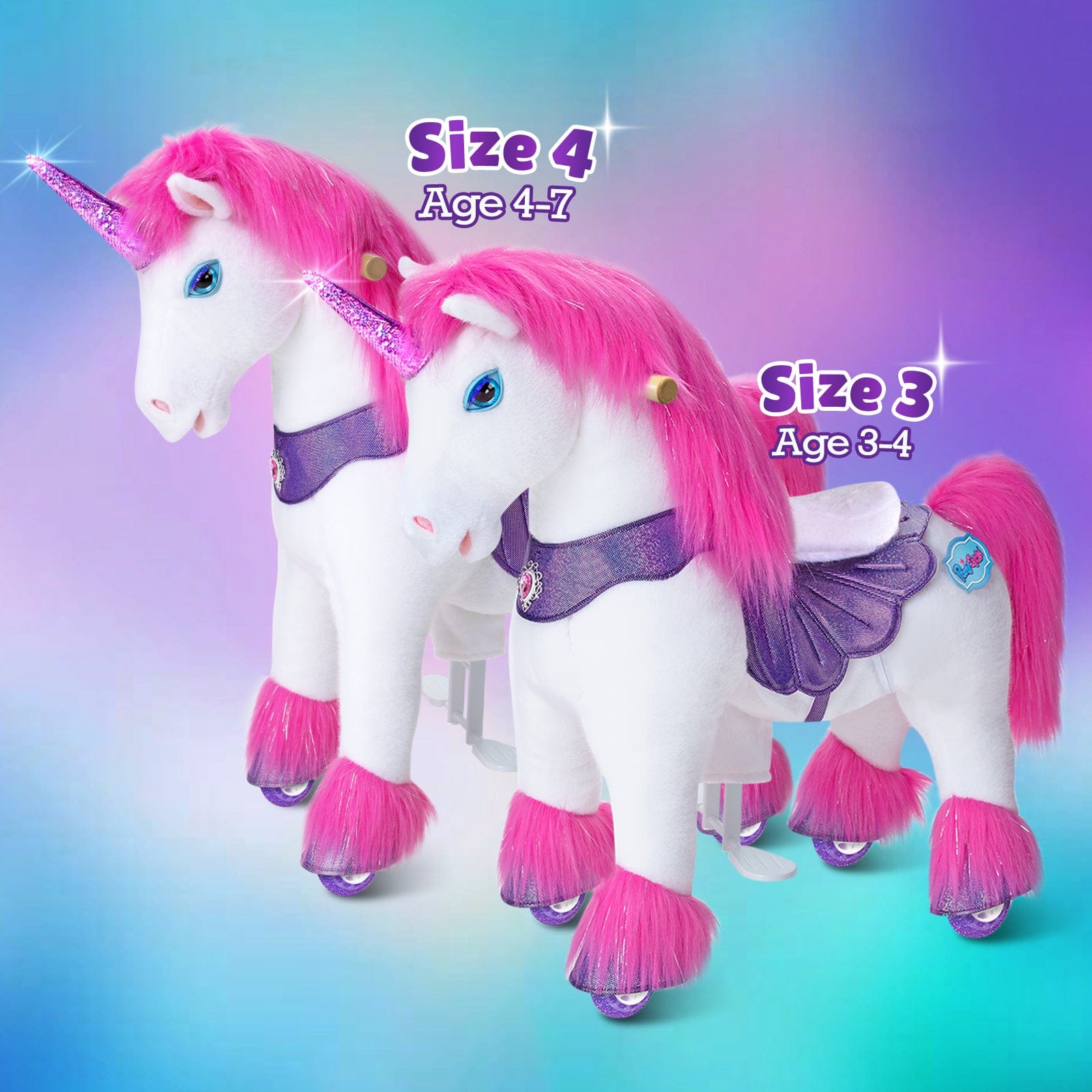 Model Y Pink/purple Unicorn Rideable Toy For Age 4-7