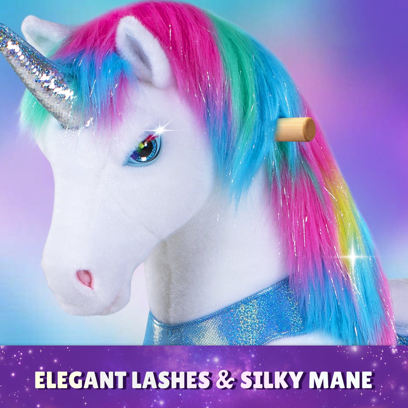 Model Y Rainbow Unicorn Rideable Toy For Age 3-4