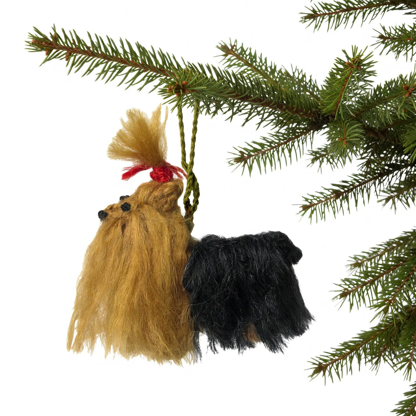 Hand Knit Alpaca Wool Christmas Ornament - Yorkie Dog