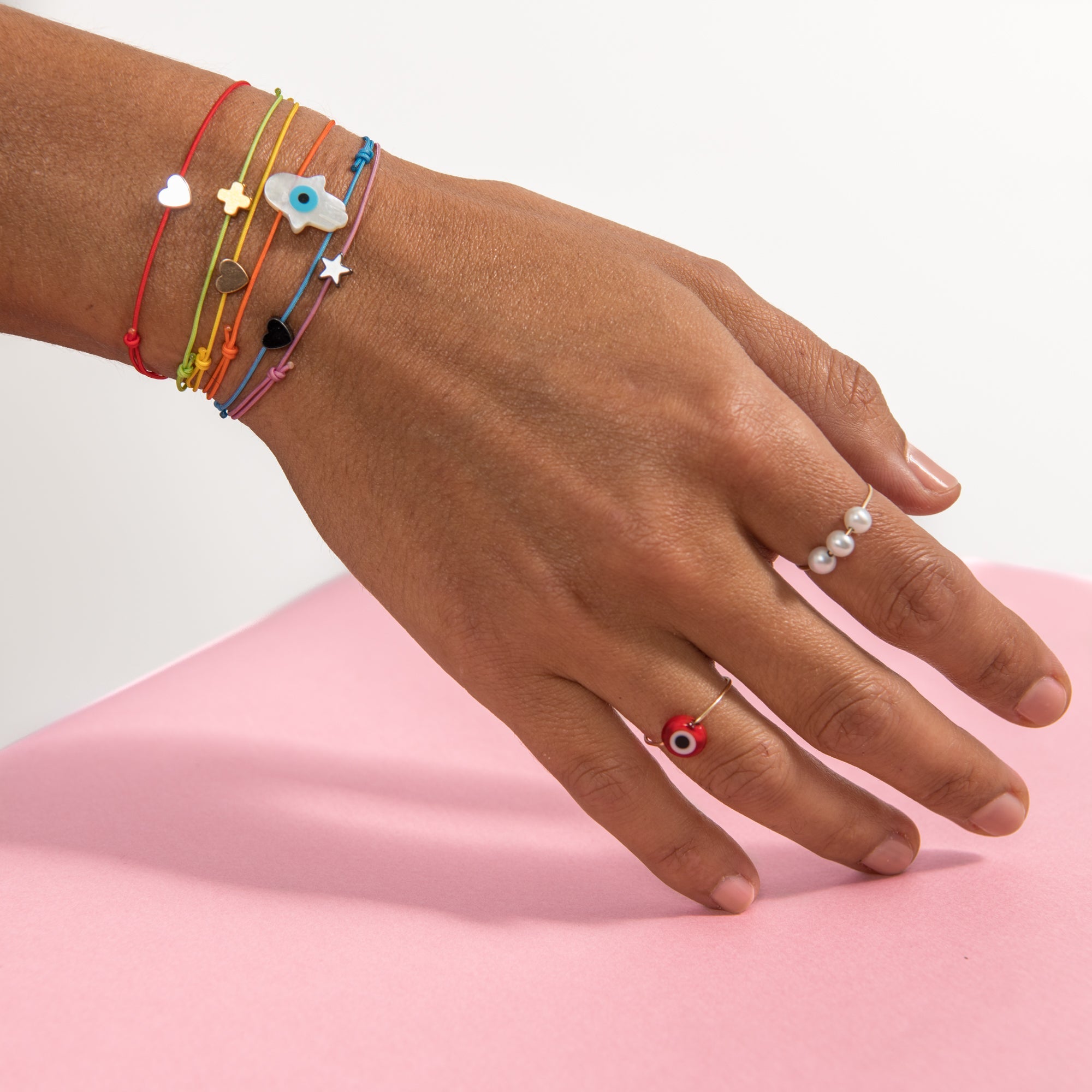 Gold Heart Hematite Charm Bracelet