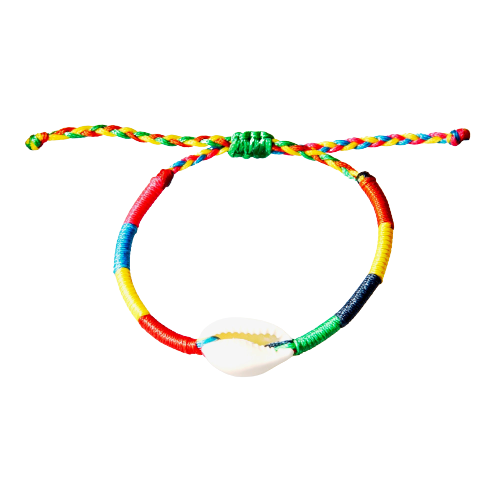 Rainbow Cowrie Shell Bracelet