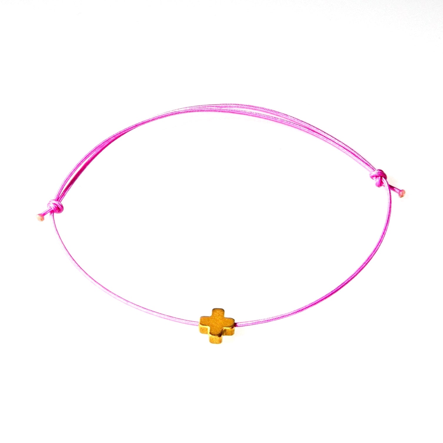 Gold Cross Hematite Charm Bracelet