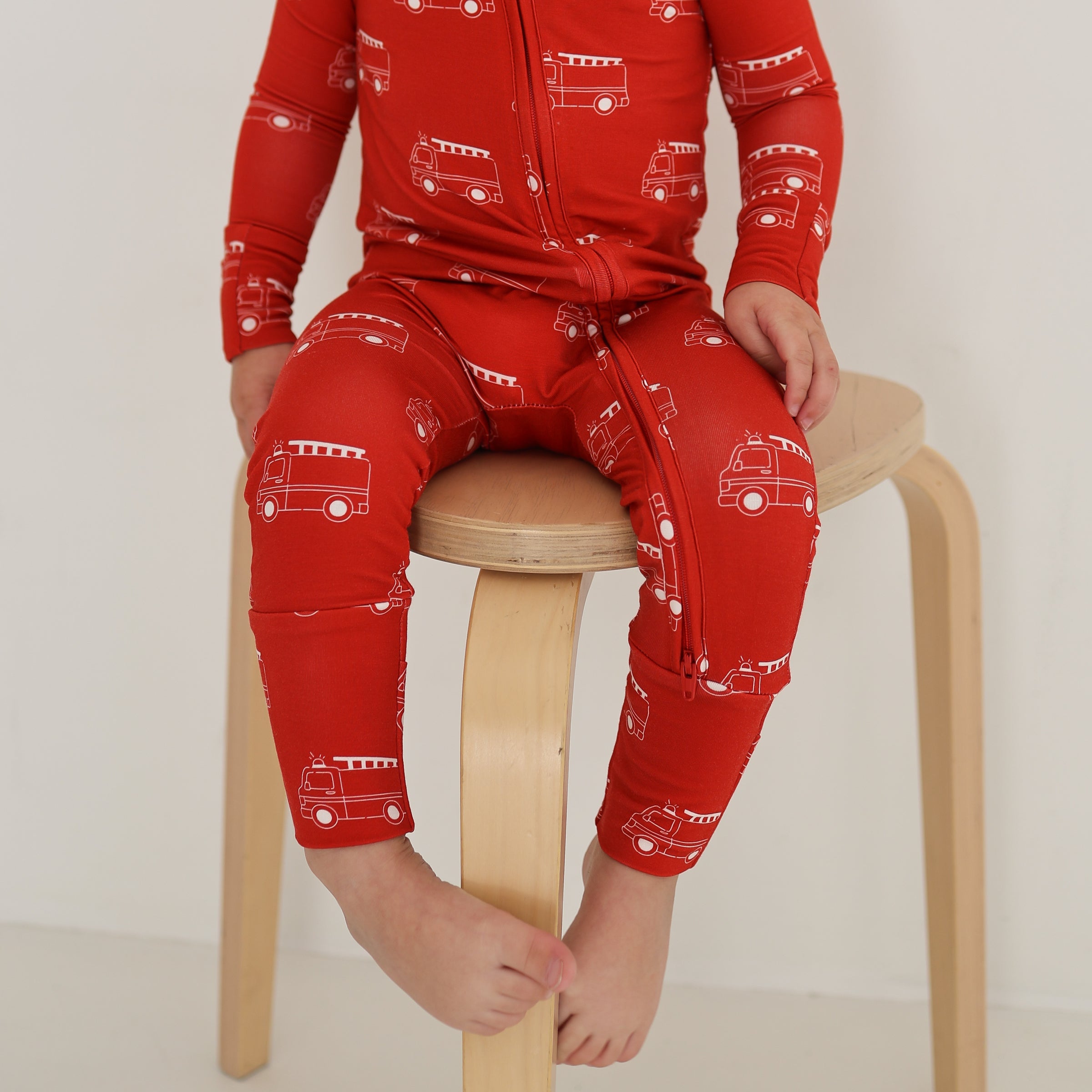 Bamboo Zip Pajamas | Fire Truck
