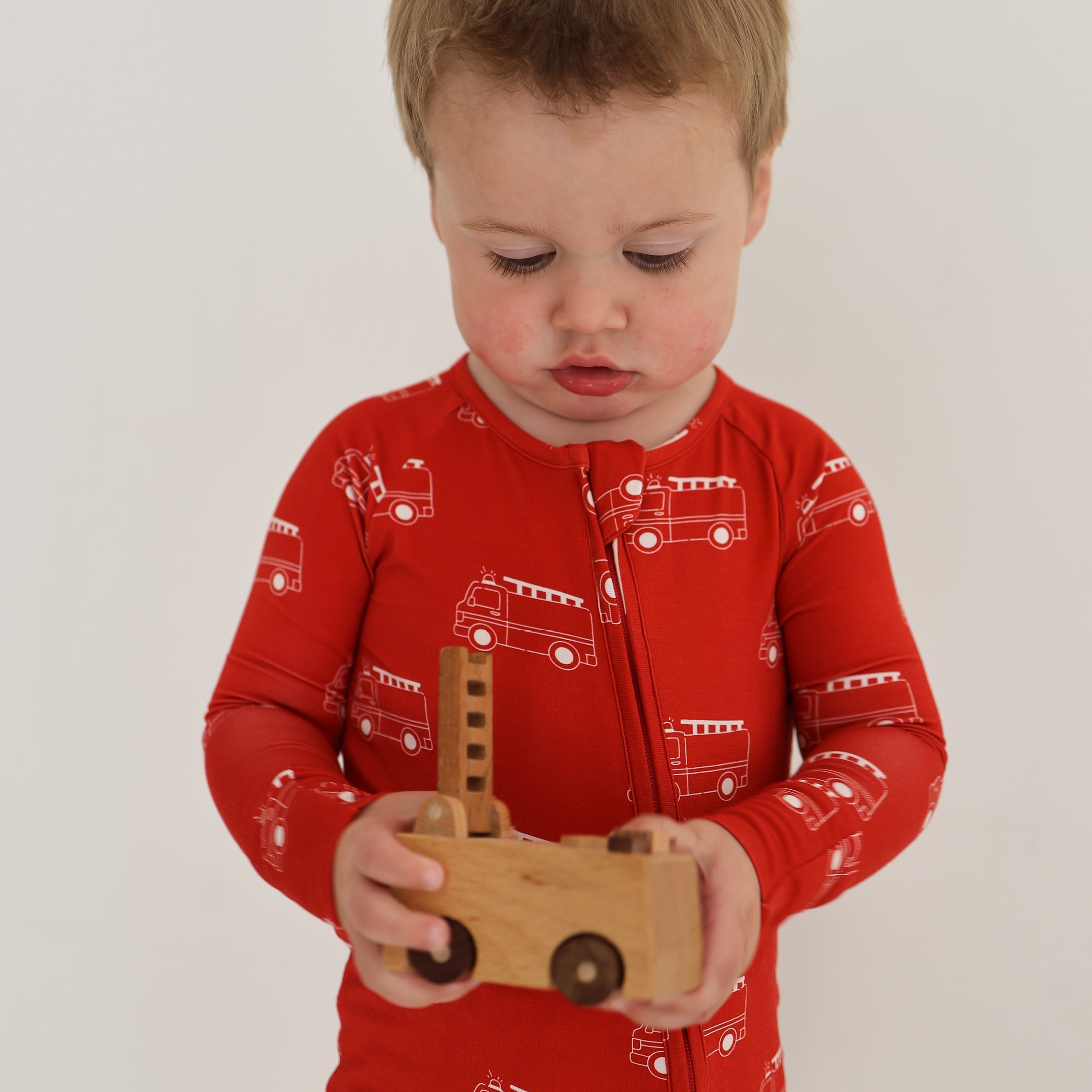 Bamboo Zip Pajamas | Fire Truck