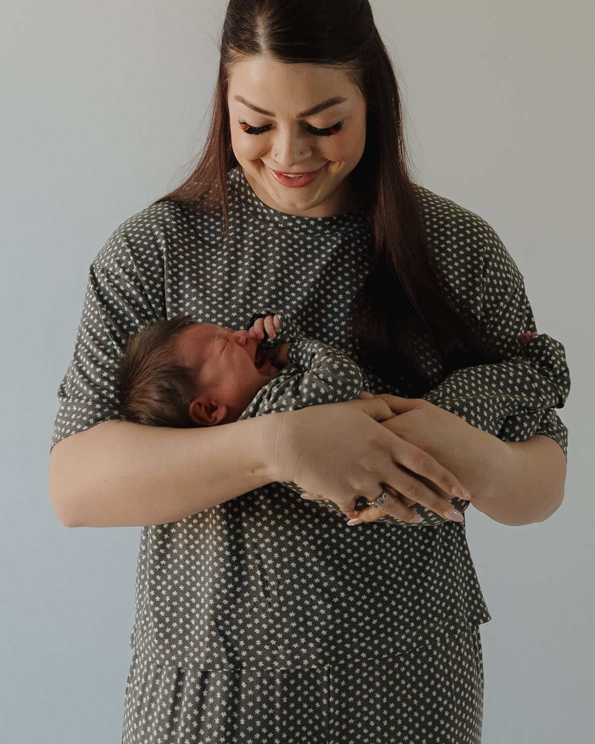 Bamboo Zip Pajamas | Green Flowers