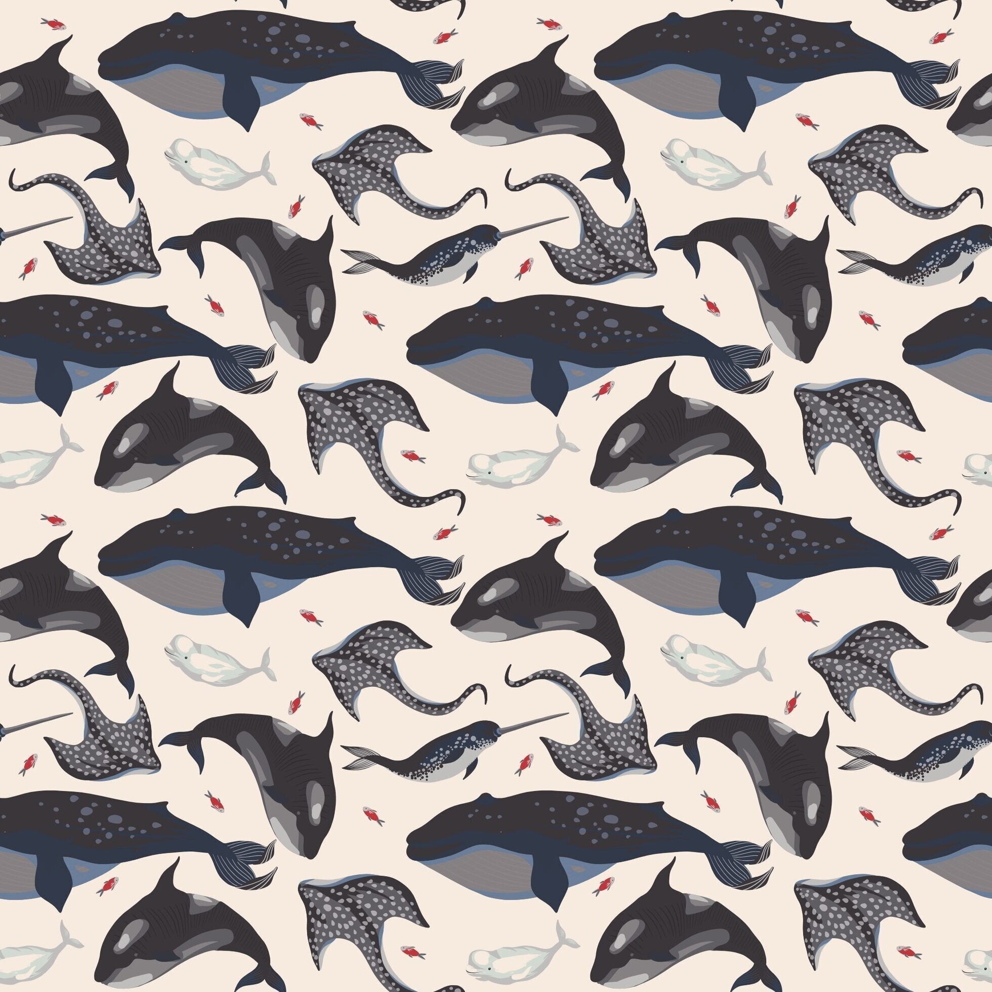 Deep Sea Creatures Whale Zipper Footie