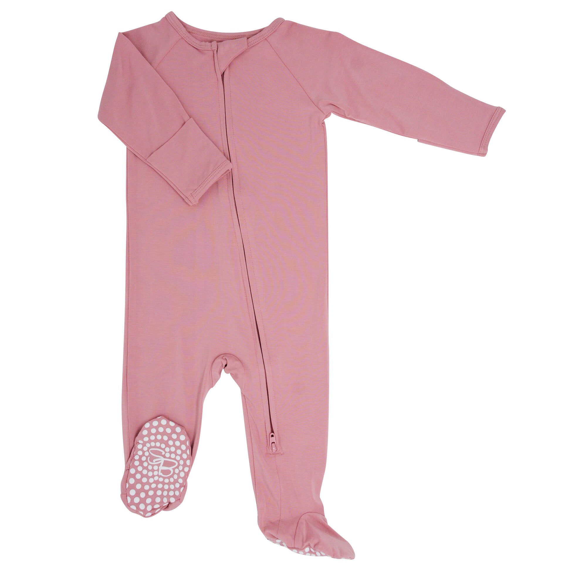 Zipper Footie - Brandied Apricot