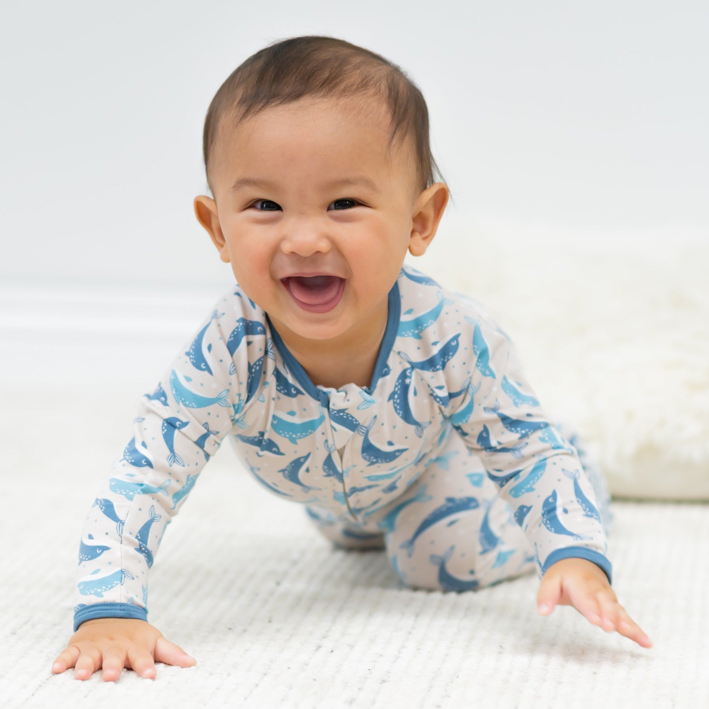 Zipper Footie - Dolphins