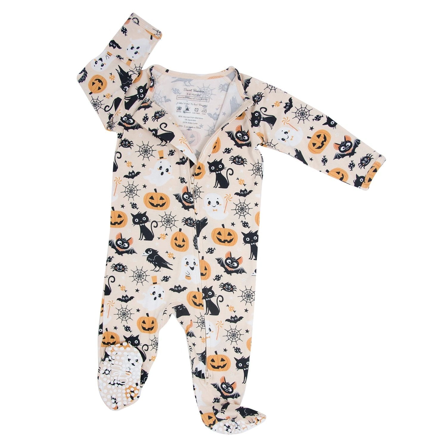 Zipper Footie Bats And Cats