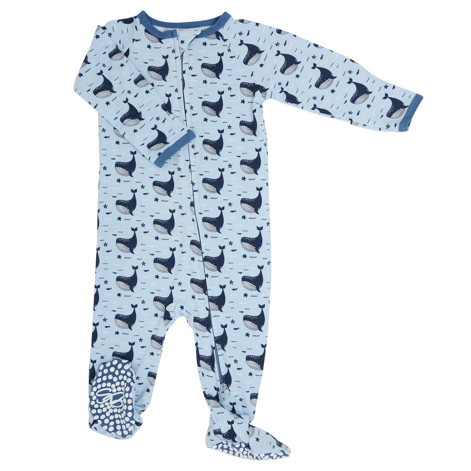 Zipper Footie - Whale