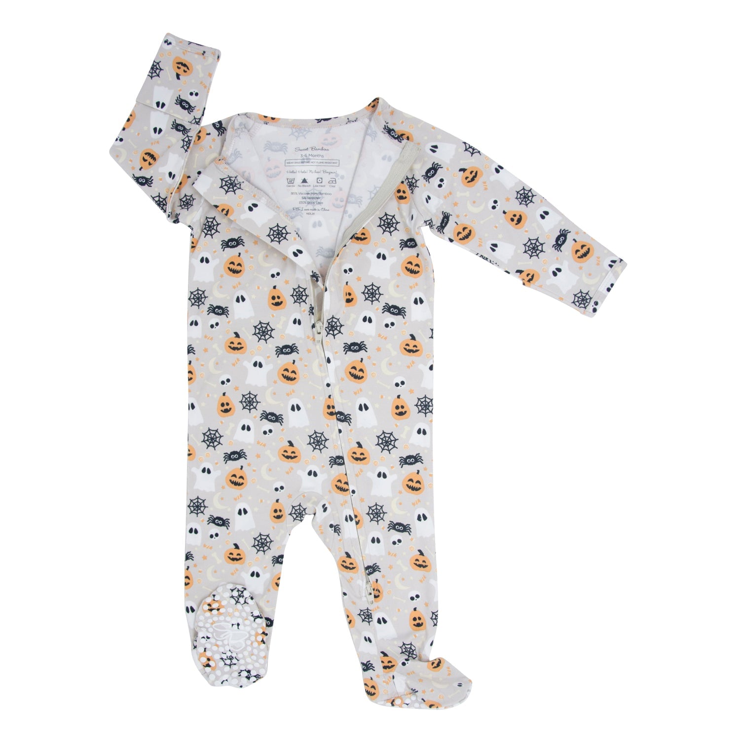 Zipper Footie - Sweet Pumpkins And Ghosts