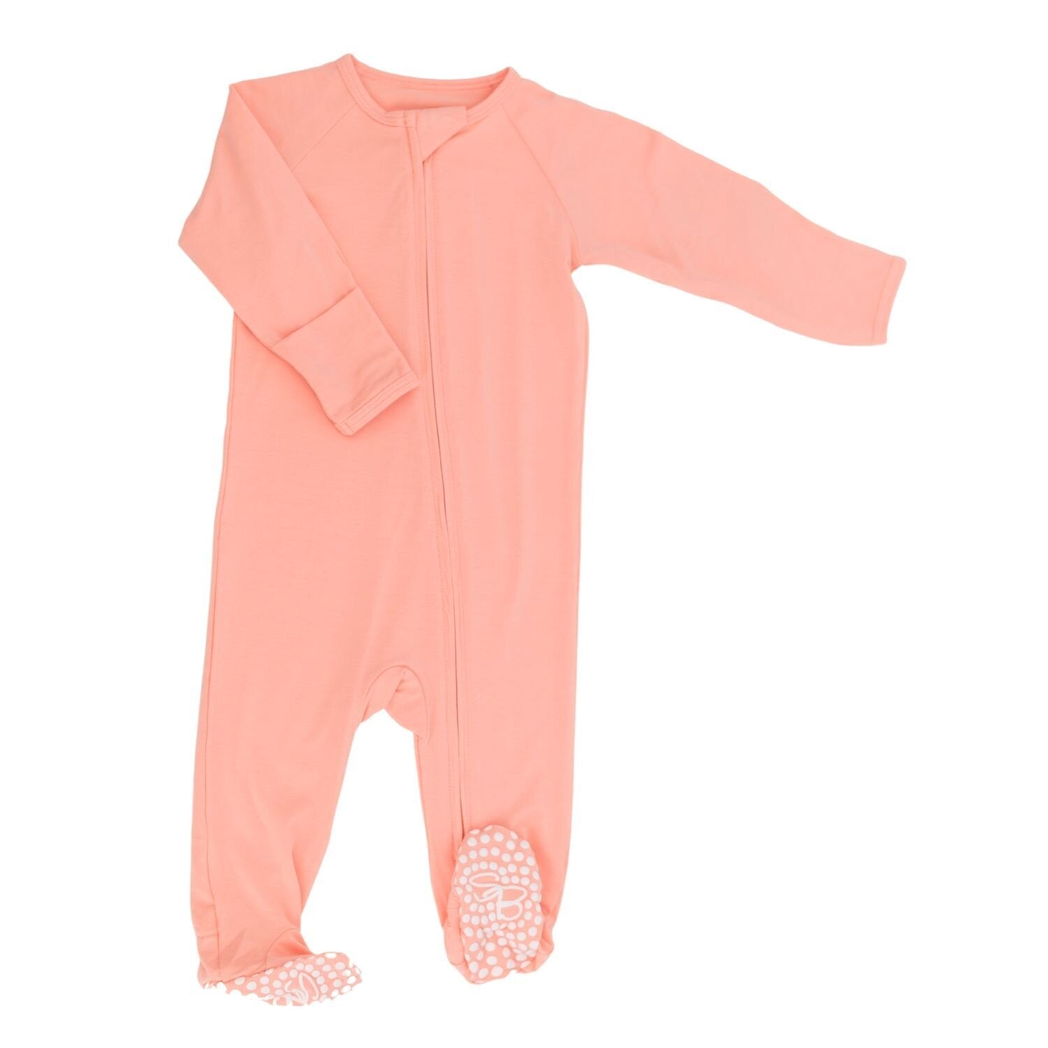 Zipper Footie - Apricot