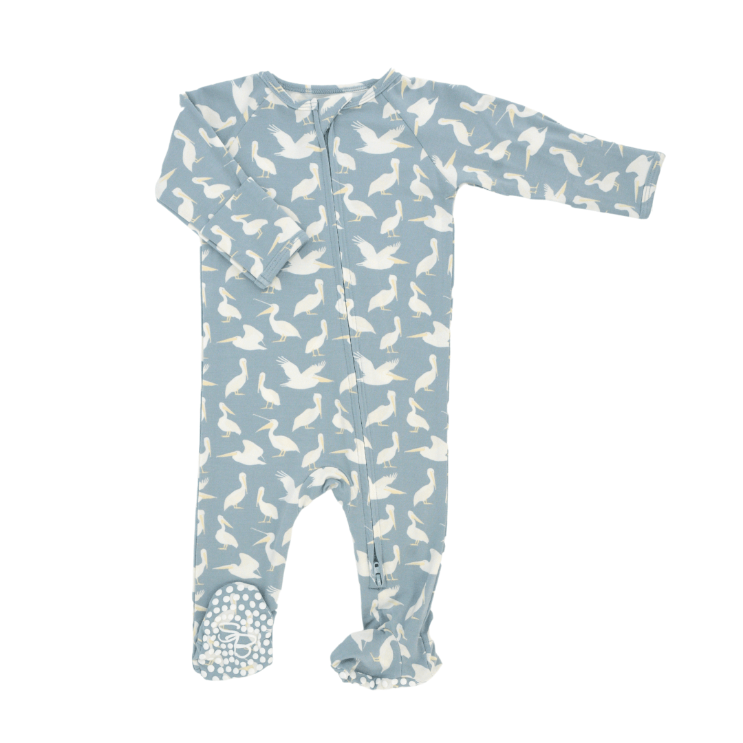 Zipper Footie - Pelican