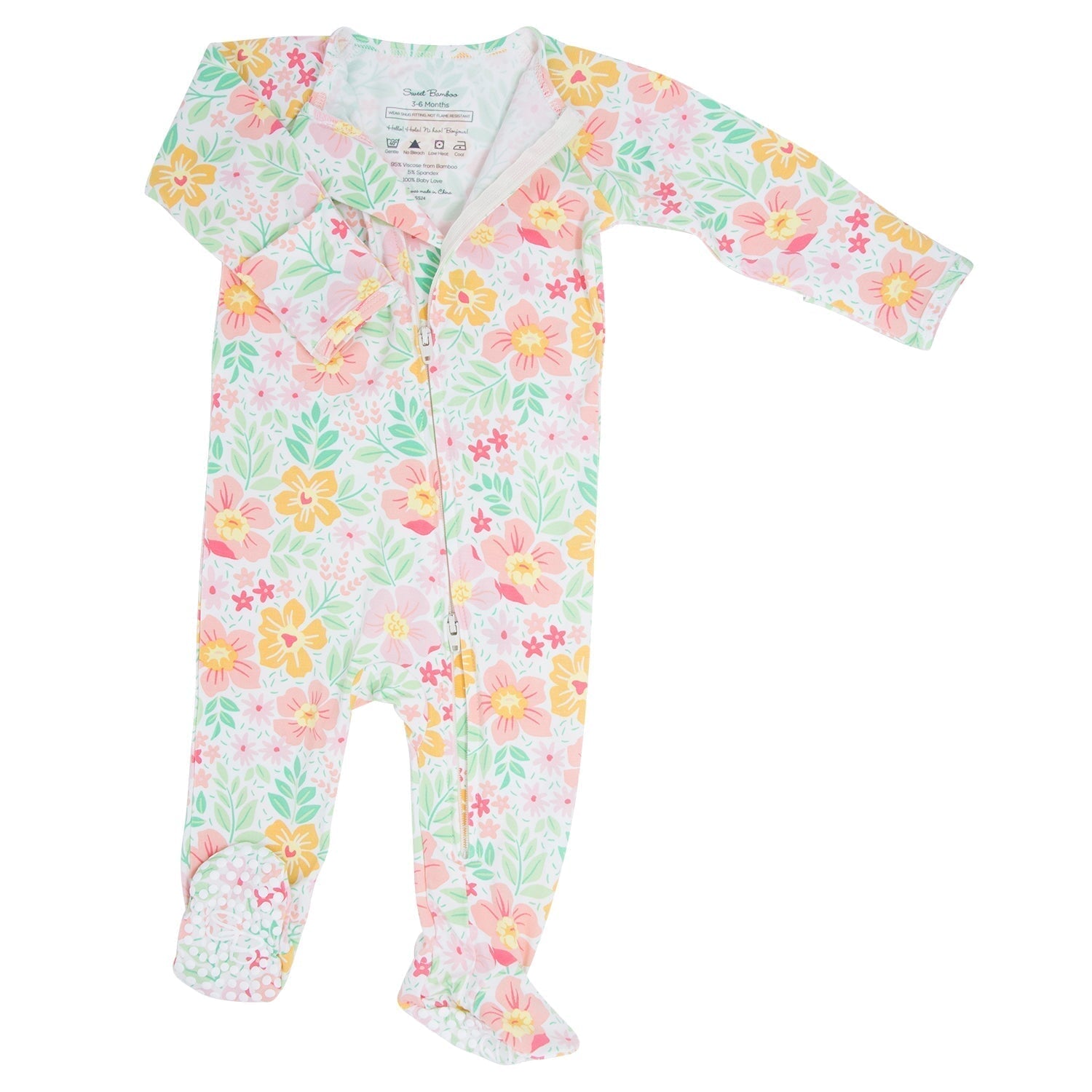 Zipper Footie - Fantasy Flower