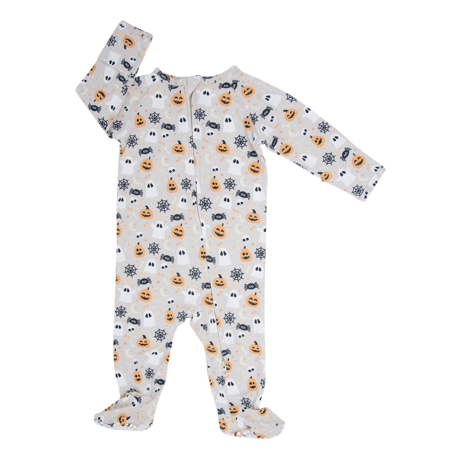 Zipper Footie - Sweet Pumpkins And Ghosts