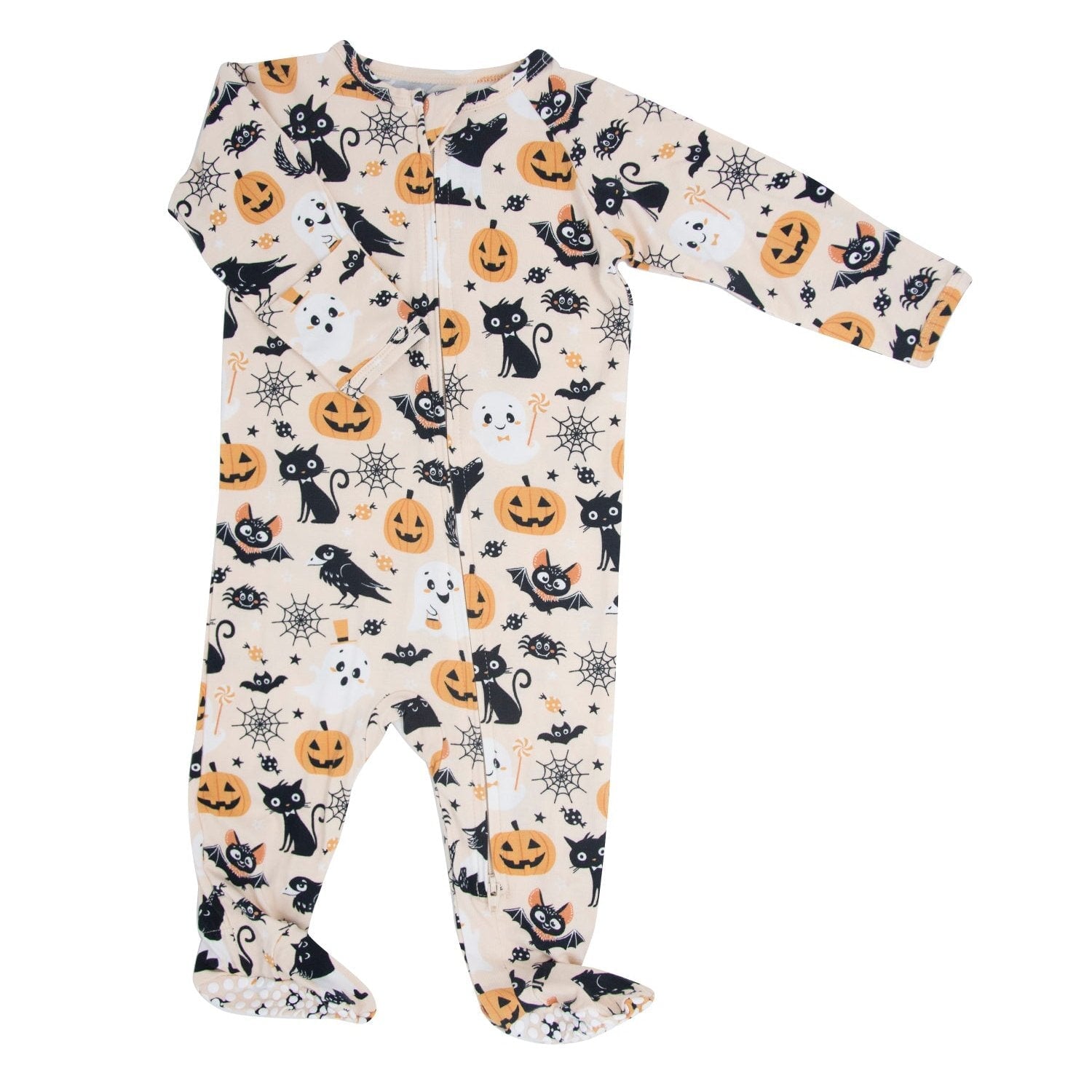 Zipper Footie Bats And Cats