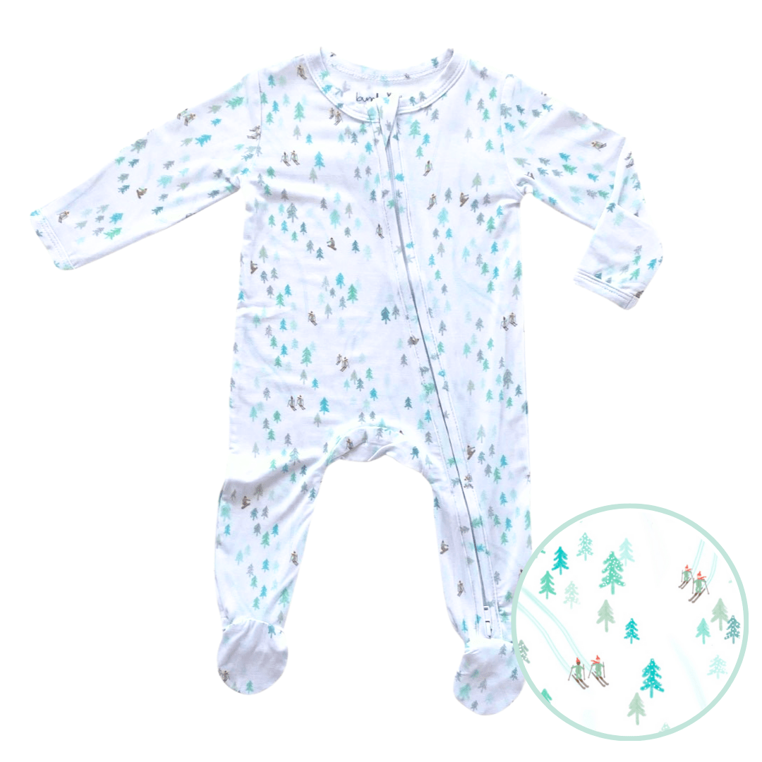 Zippered Footie In Bunny Slopes