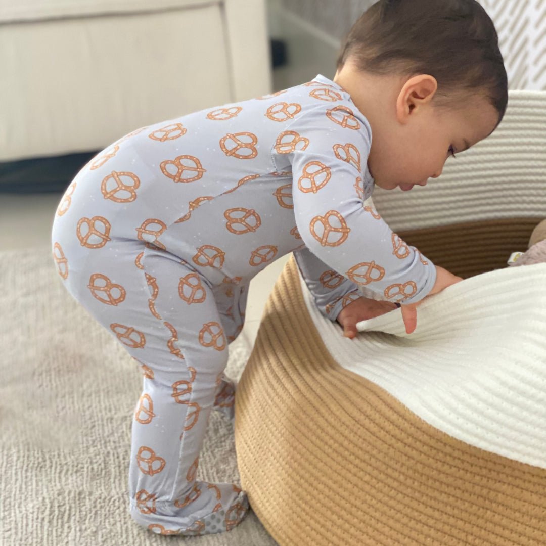 Zippered Footie In Pretzel Twists