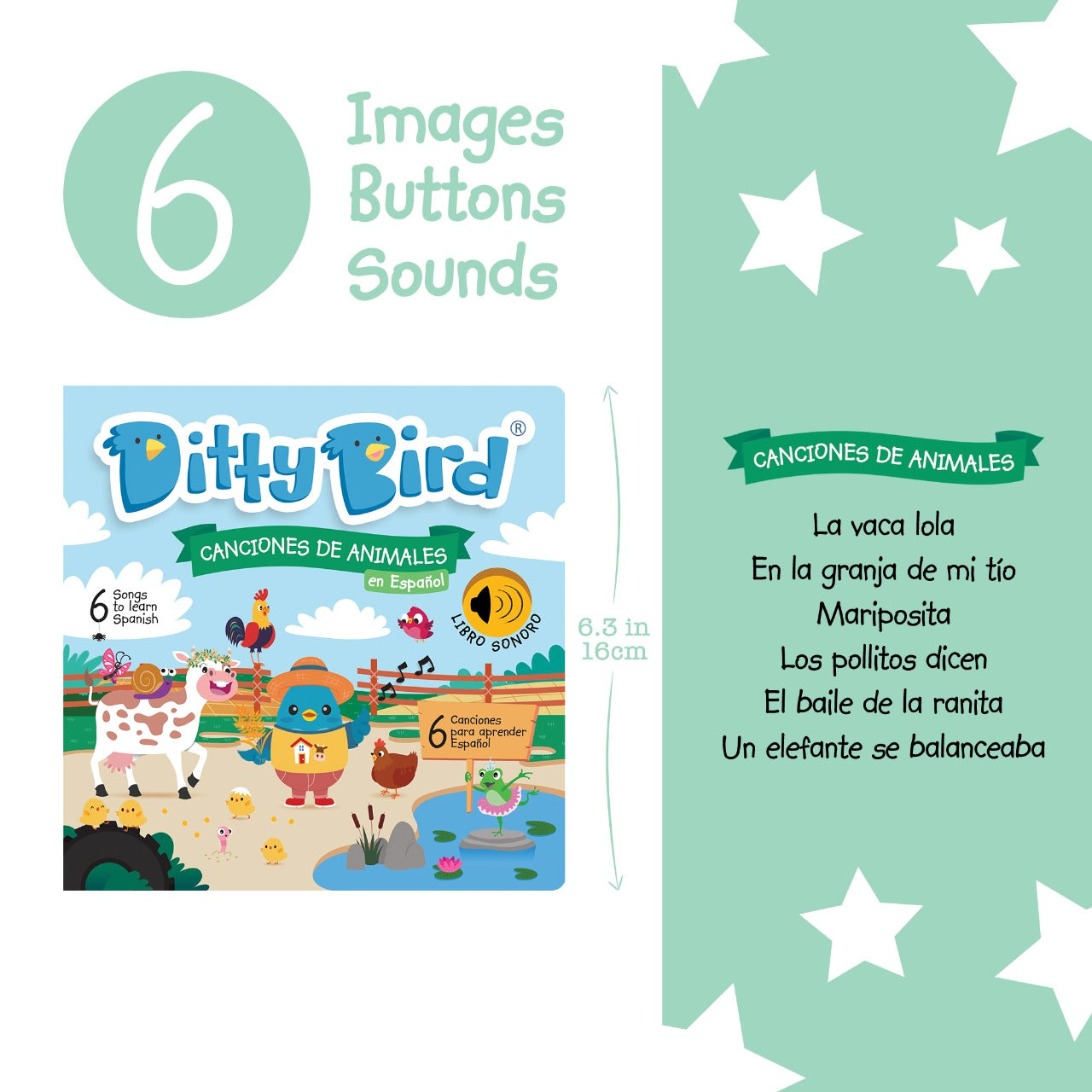 Ditty Bird Ditty Bird: Canciones De Animales En Español Music Books