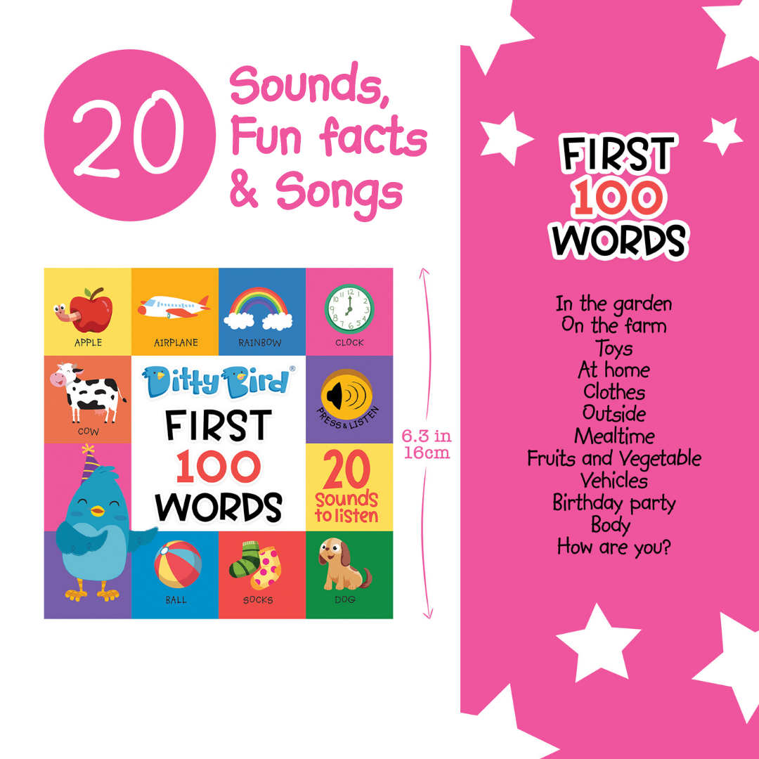 Ditty Bird 100 Words Sound Book Sound Books