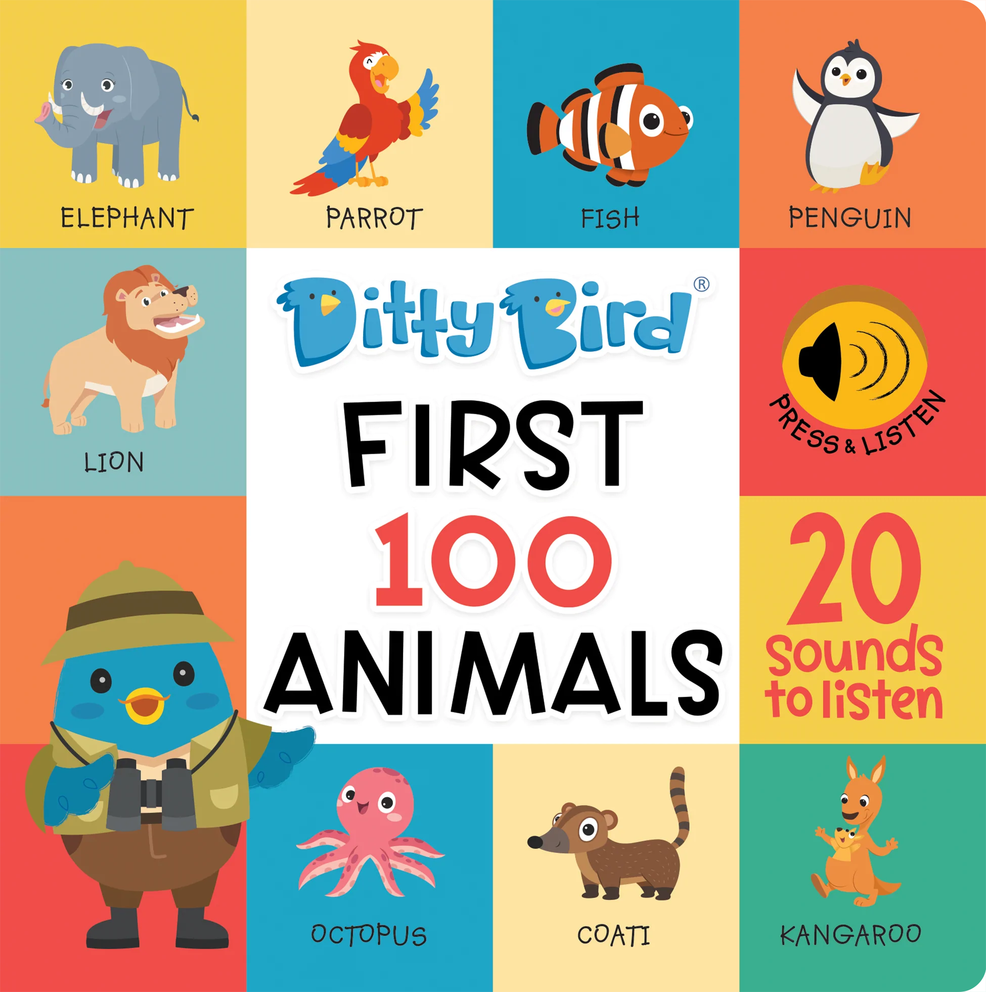 Ditty Bird 100 Animals Sound Book Sound Books