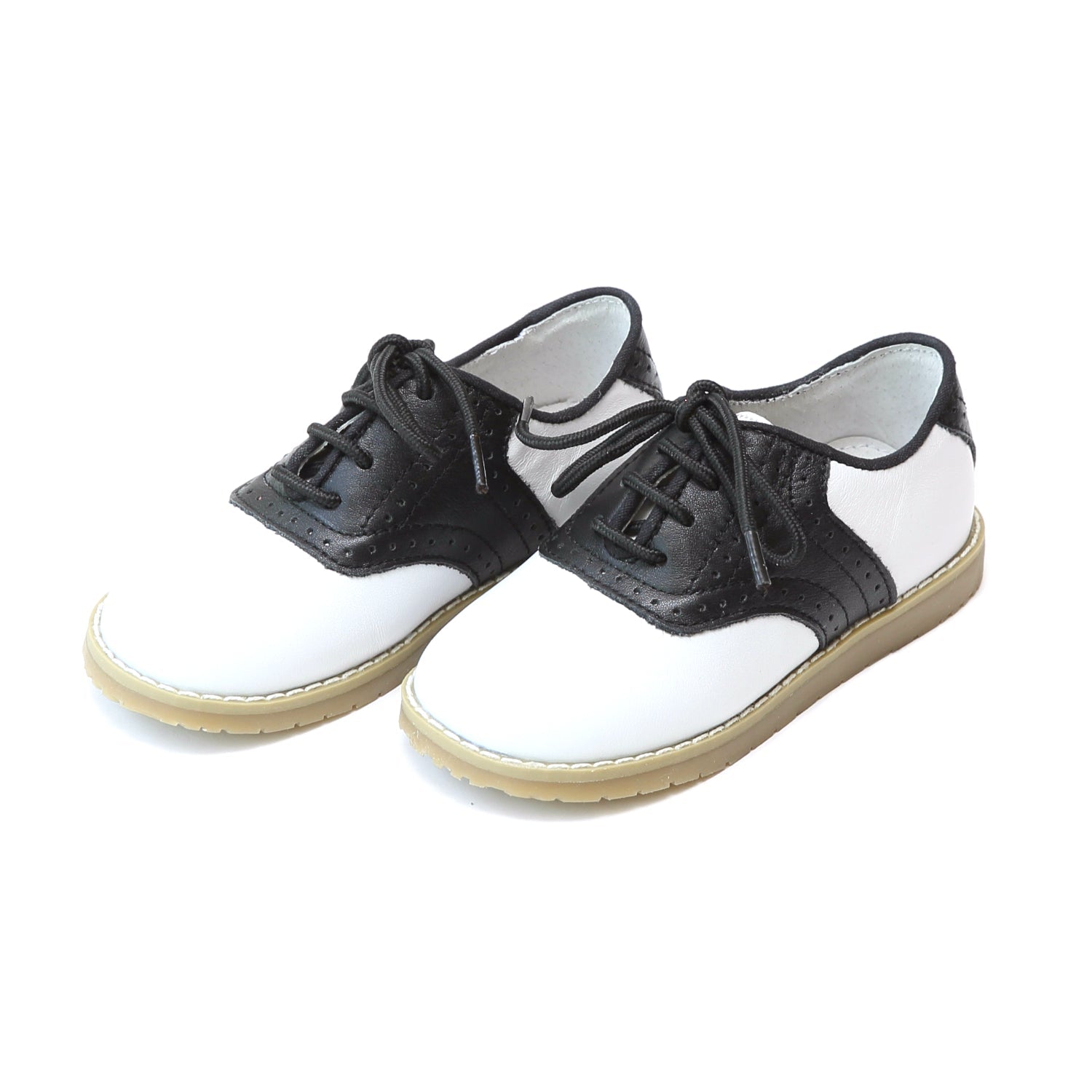 L'Amour Luke Two Tone Leather Saddle Shoe Lace Up Shoes