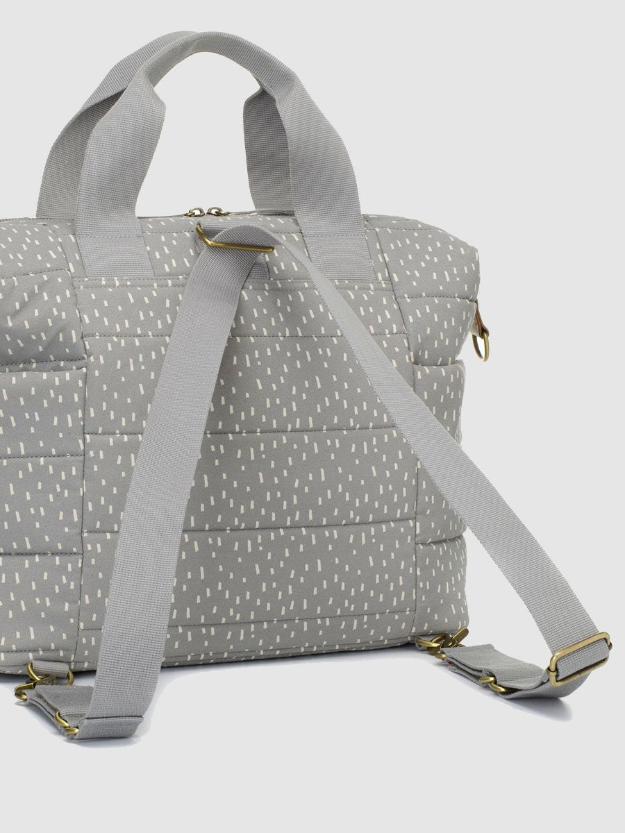 Storksak Organic Diaper Bag Tote - Pale Grey Rain Dots Totes