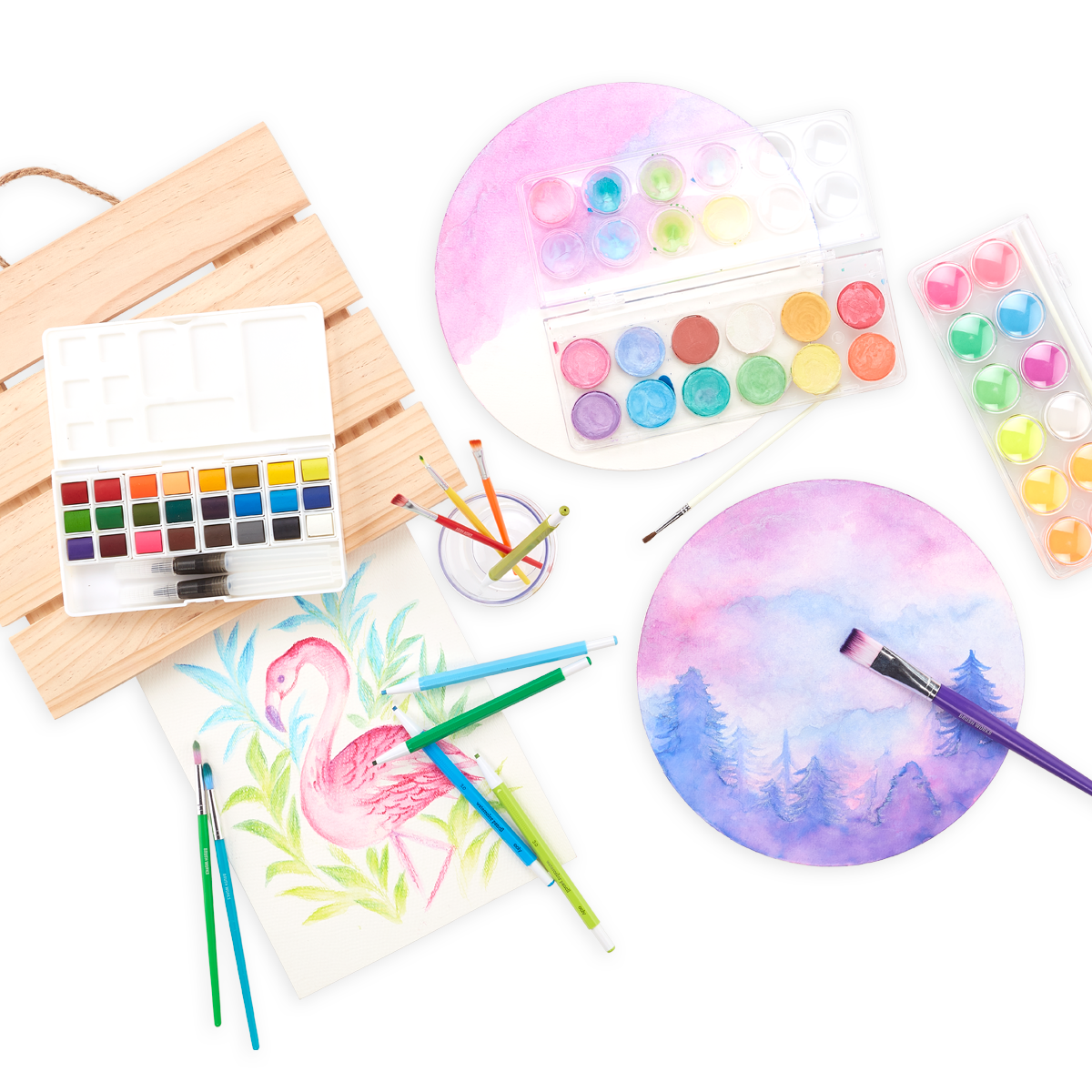 OOLY Chroma Blends Circular Watercolor Paper Watercolor Sets