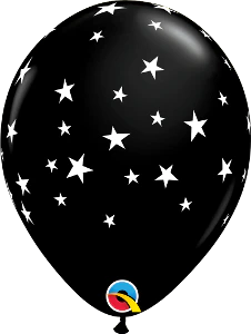 11" Latex Balloon Black Star Balloon (10 Pack)