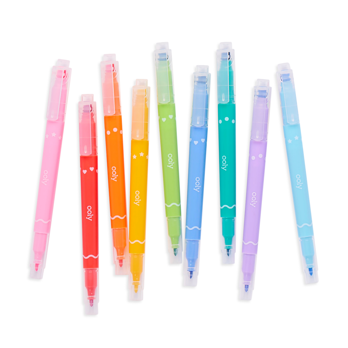 OOLY Confetti Stamp Double-Ended Markers - Set of 9 Markers