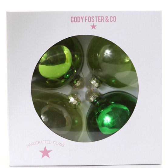Hue Ornaments Xl Green Set Of 4