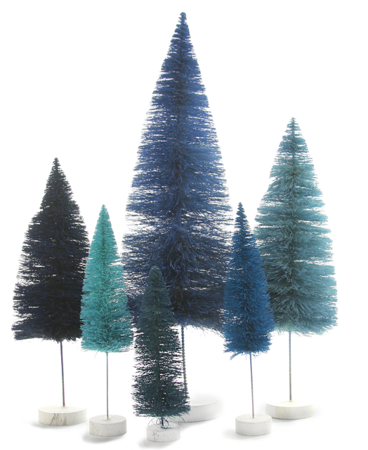 Rainbow Trees - Blue Set Of 6