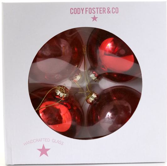 Hue Ornaments Xl Red Set Of 4